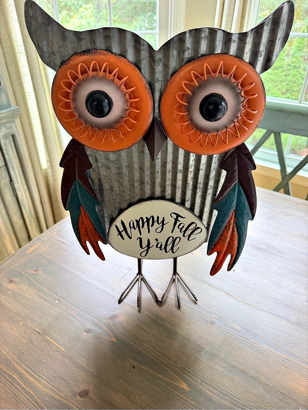 Gray & Brown Owl Happy Fall Y'all Holiday Decor